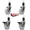 Service Caster 4'' Nylon Wheel Swivel 1-5/8'' Expanding Stem Caster Set 2 Brakes, 4PK SCC-EX20S414-NYS-2-PLB-2-158 - alternate 2